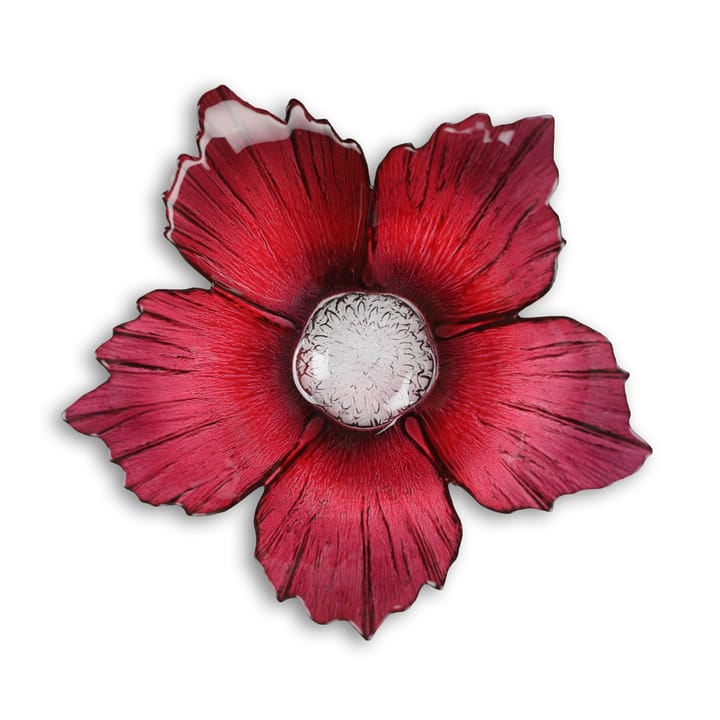 Fleur glass bowl red pink, large Ø23 cm Målerås Glasbruk