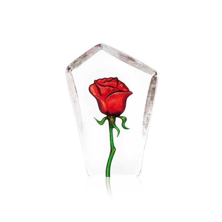 Floral Fantasy rose glass sculpture - Red - Målerås Glasbruk