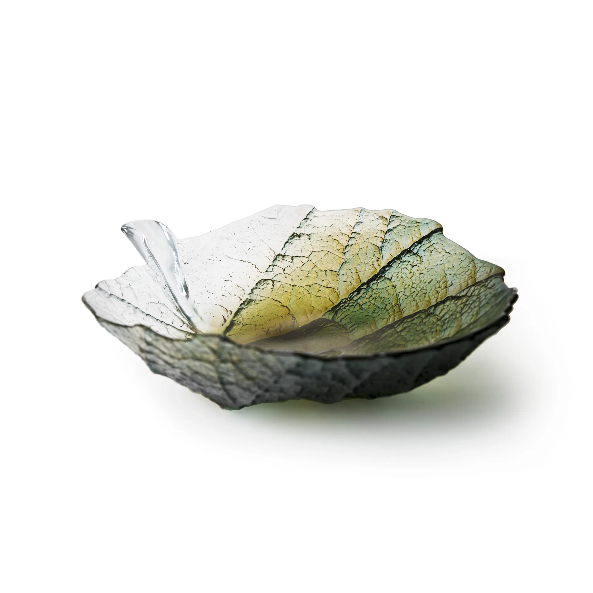 Folia bowl large, Forest green Målerås Glasbruk