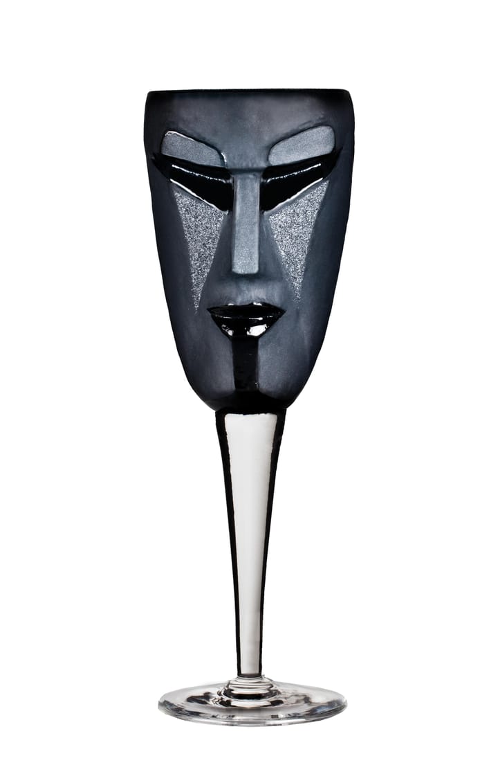 Kubik wine glass - black - Målerås Glasbruk