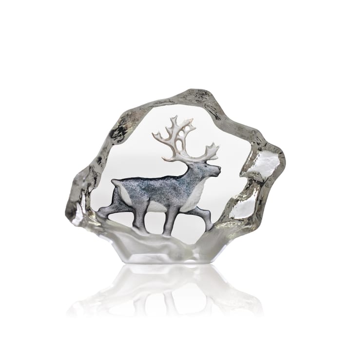 Reindeer glass sculpture miniature - 7x5 cm - Målerås Glasbruk