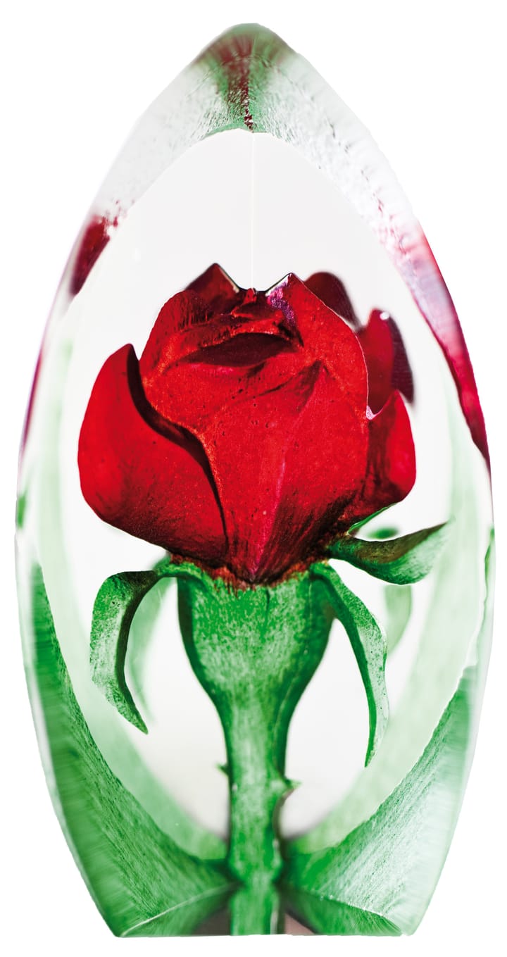 rose glass sculpture - red - Målerås Glasbruk