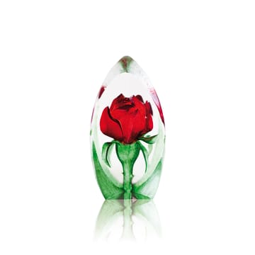 rose glass sculpture - red - Målerås Glasbruk