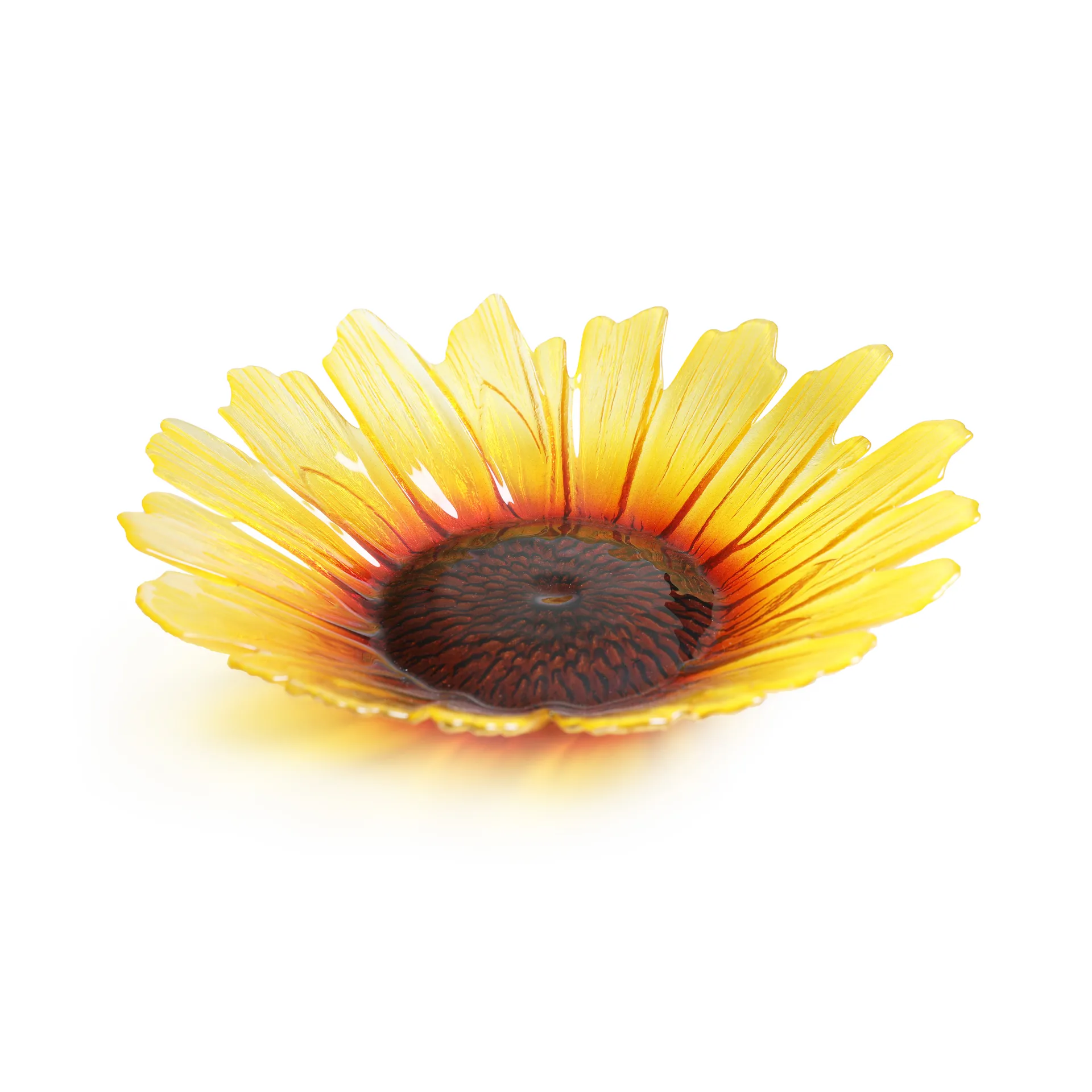 Solros glassbowl yellow, large Ø34 cm Målerås Glasbruk