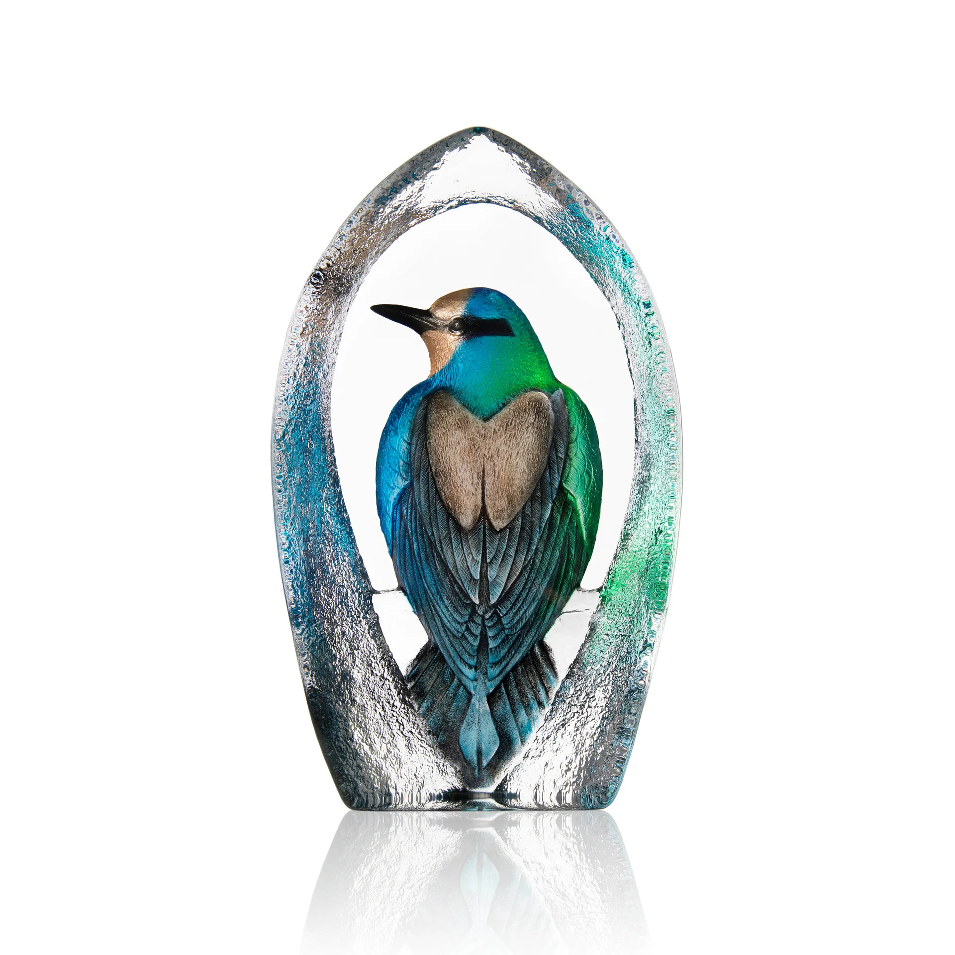 Wildlife Colorina glass sculpture Ltd Ed 27 cm, Blue Målerås Glasbruk