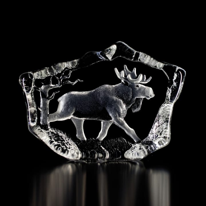 Wildlife crystal sculpture - elk - Målerås Glasbruk