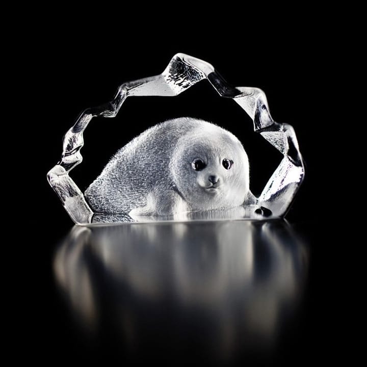 Wildlife Seal sculpture - glass - Målerås Glasbruk