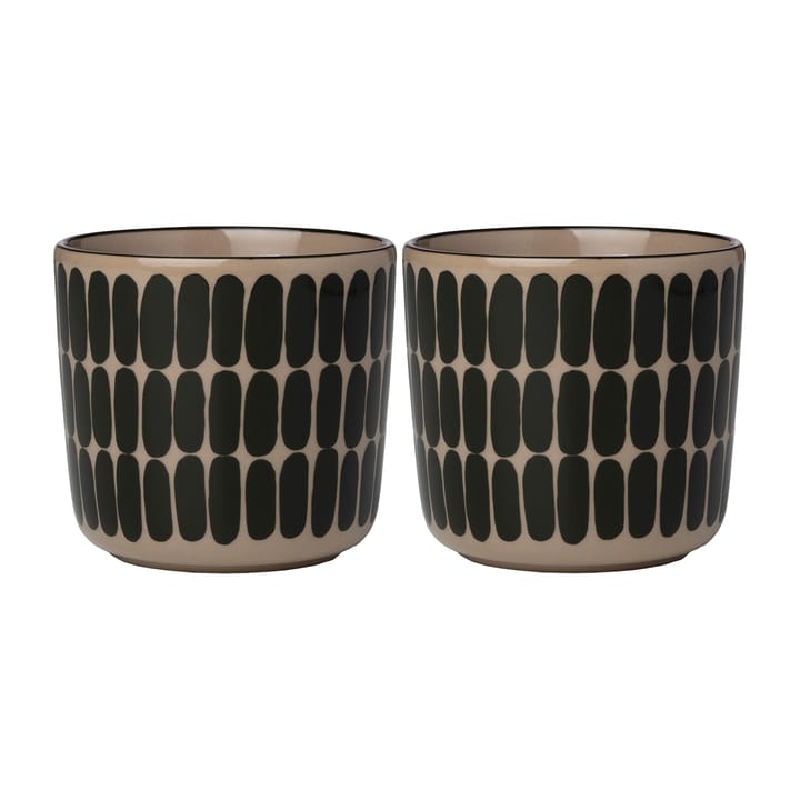 Alku coffee cup without handle 20 cl 2-pack, Brown-green Marimekko