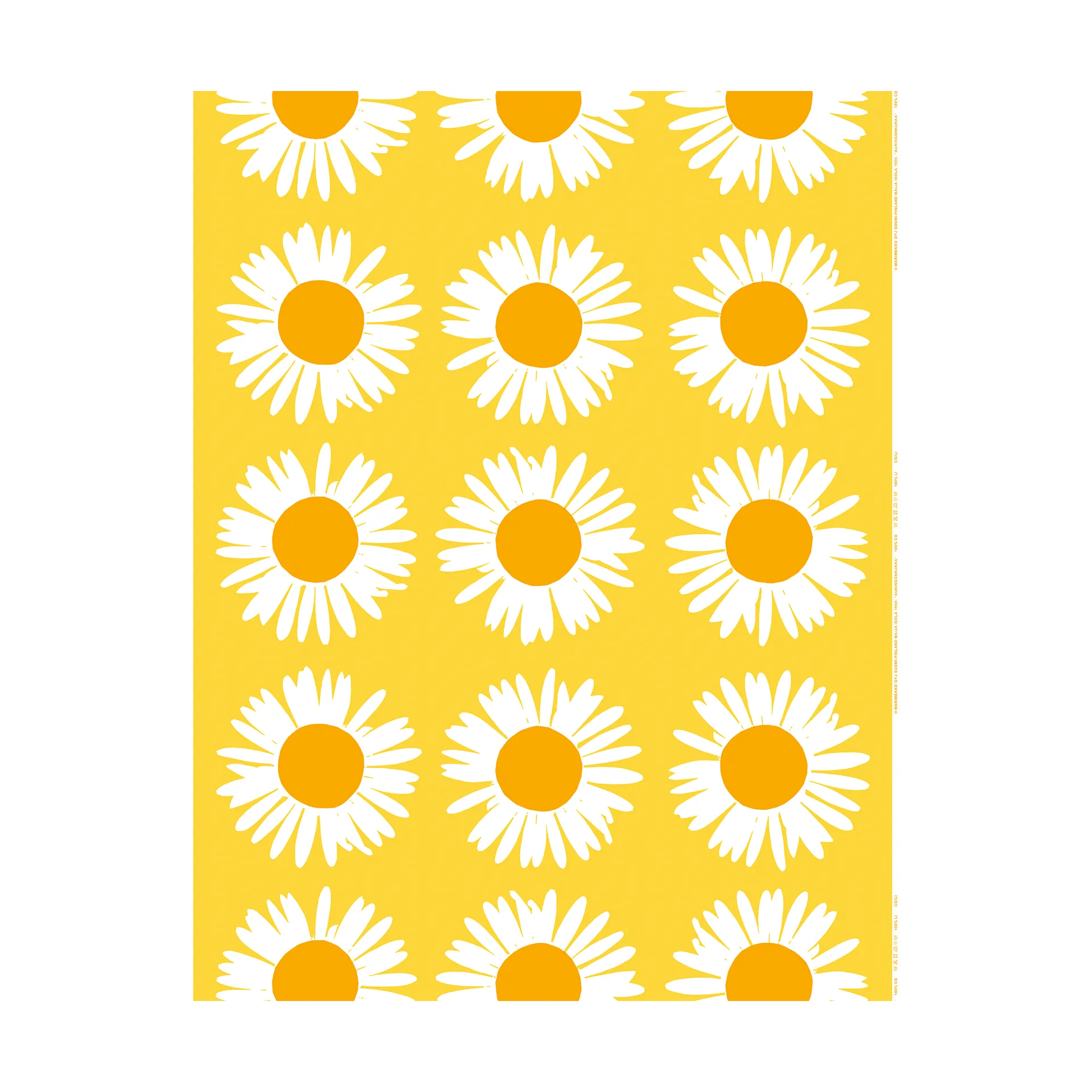 Auringonkukka oilcloth, Yellow Marimekko