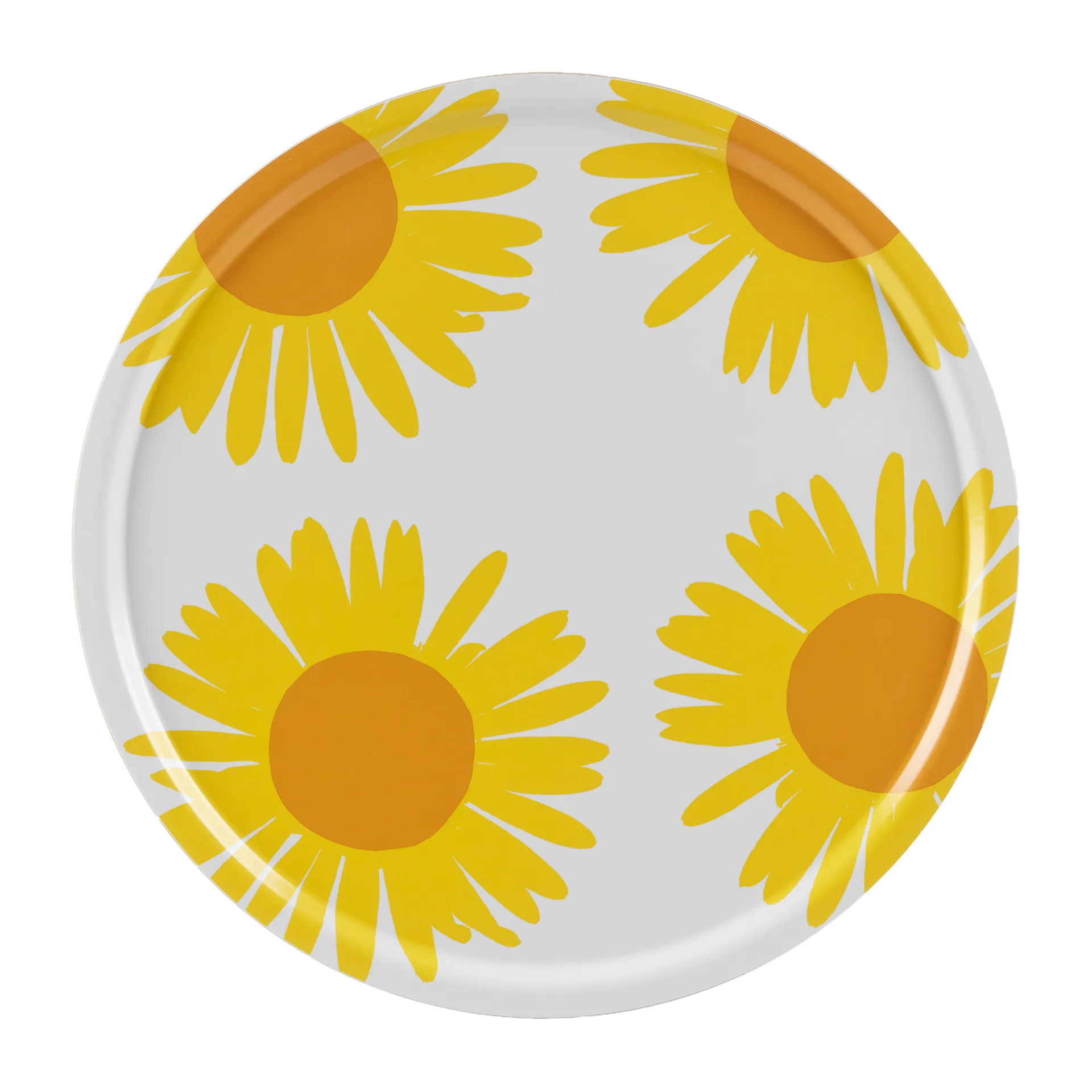 Auringonkukka tray Ø65 cm, Yellow-white Marimekko