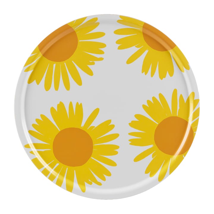Auringonkukka tray Ø65 cm - Yellow-white - Marimekko