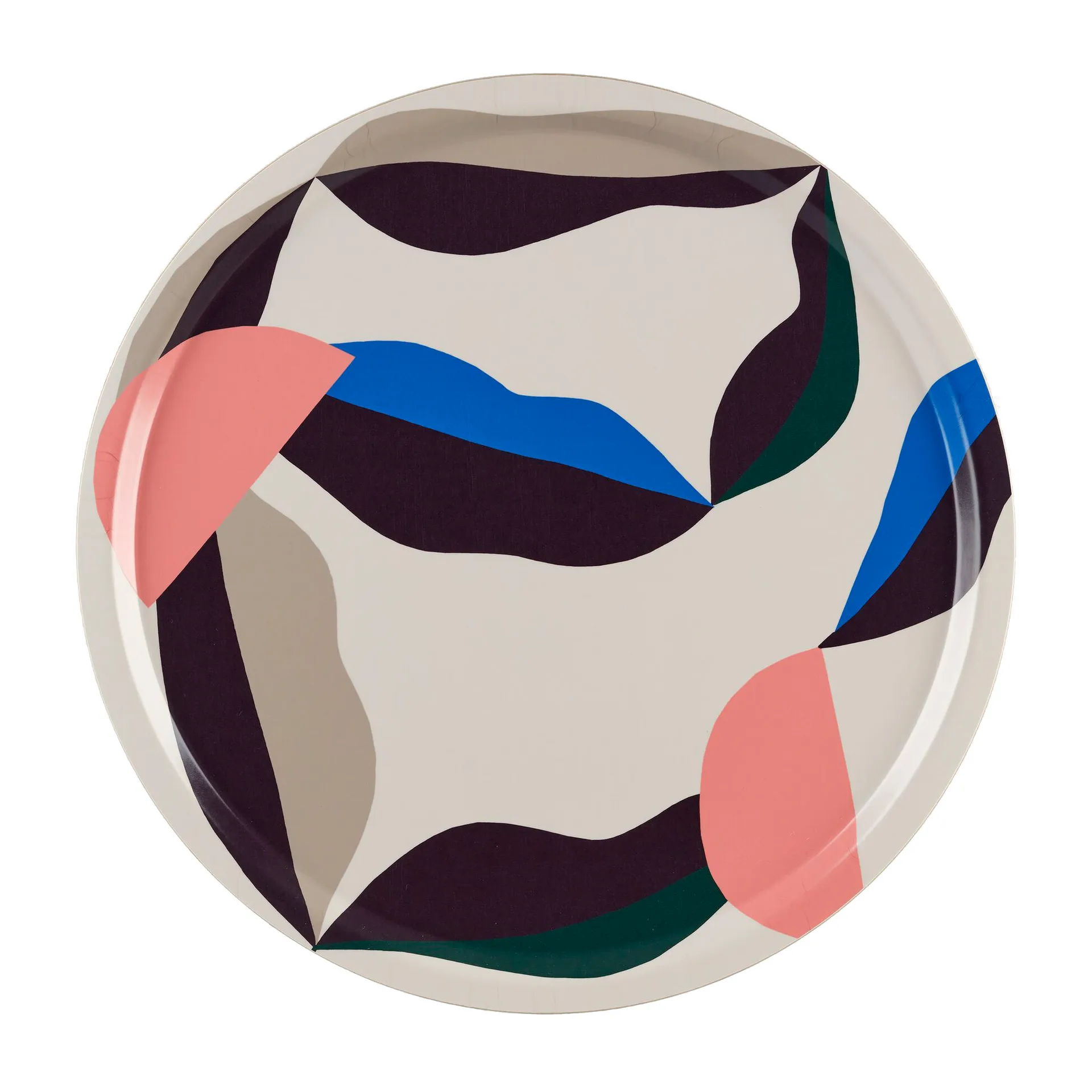 Berry tray Ø46 cm, Natural white-blue-powder Marimekko