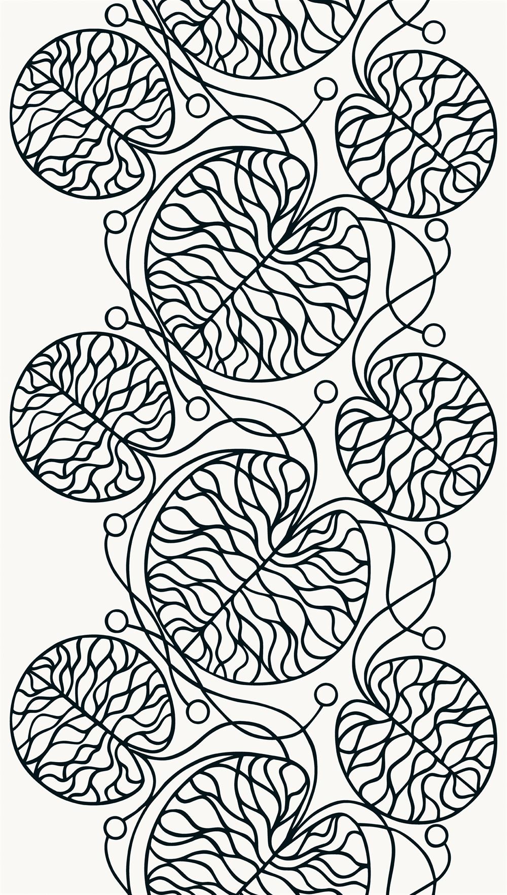 Marimekko Bottna fabric black-white | Scandinavian Design | Fabric by the metre | Black