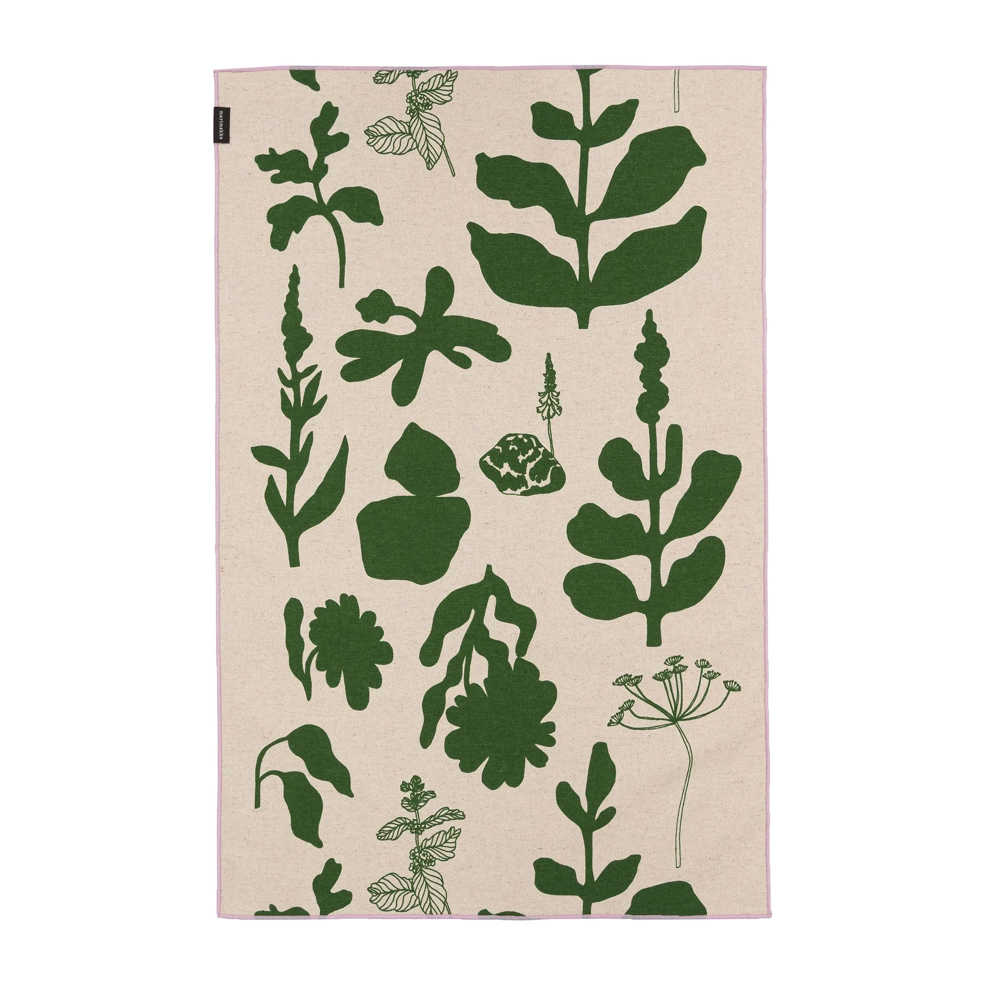 Elokuun Varjot kitchen towel 47x70 cm, Green-beige Marimekko