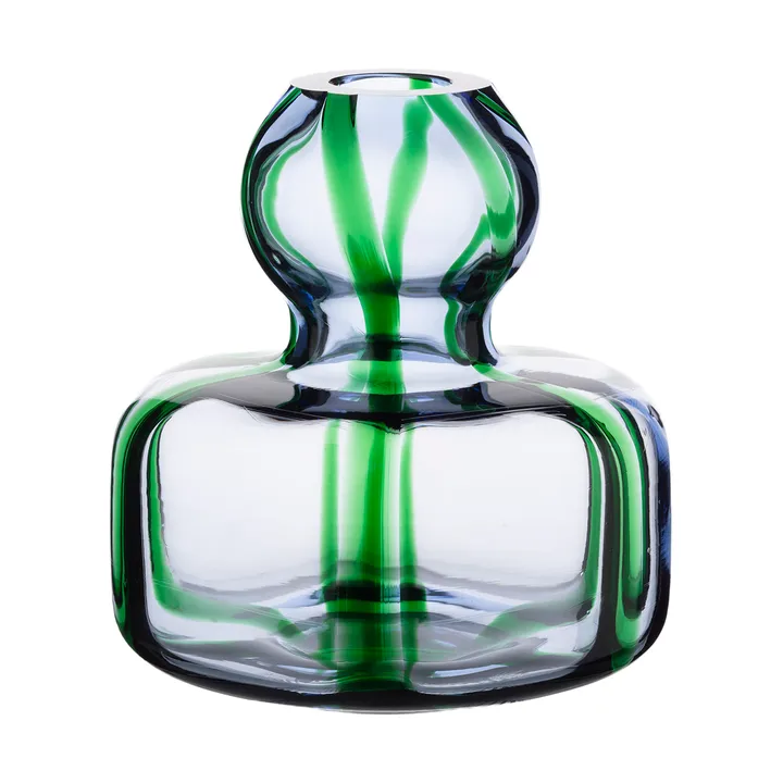 Flower vase Ø10 cm - Light blue-green-filigree - Marimekko