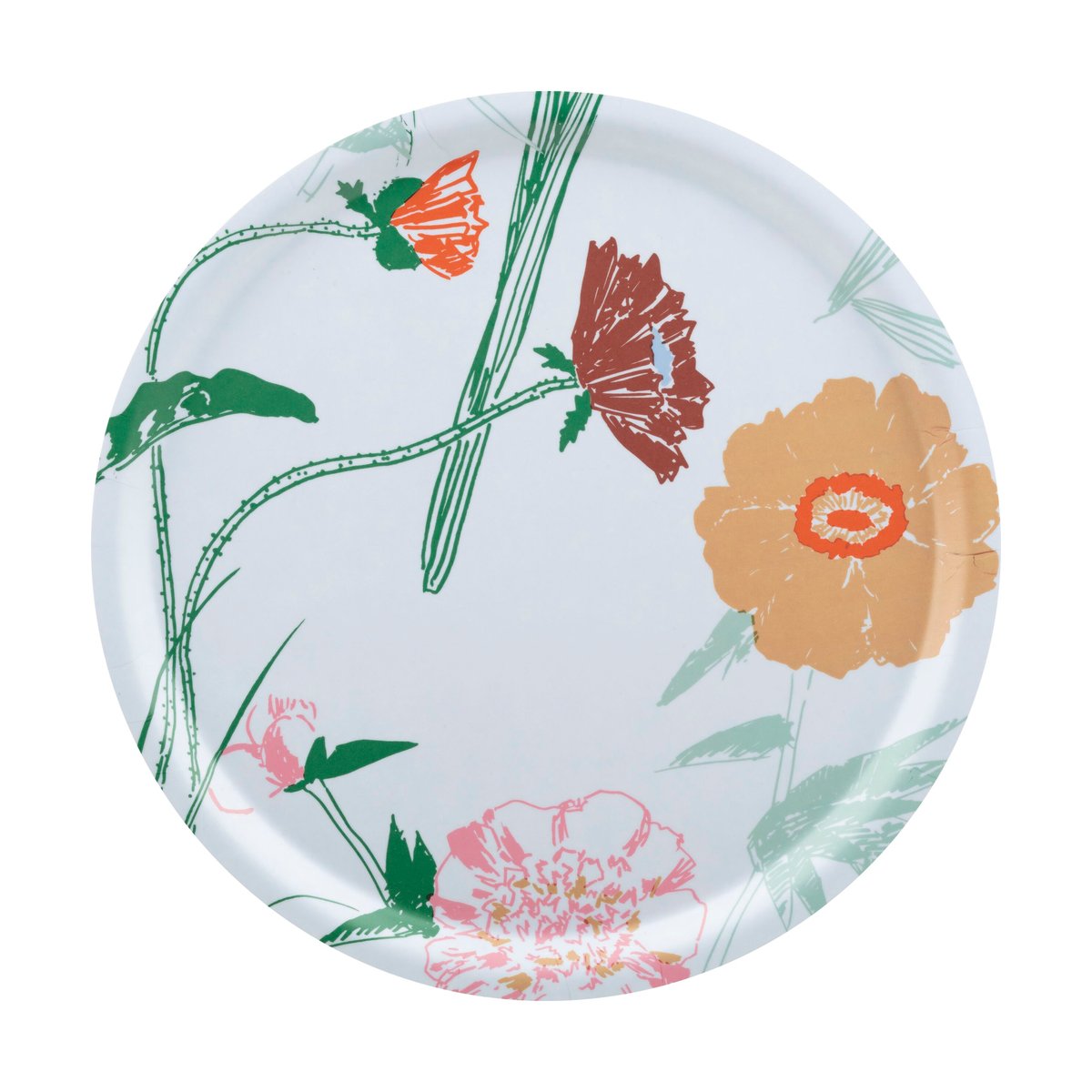 Marimekko Garden Party tray Ø31 cm White-green-beige-light pink