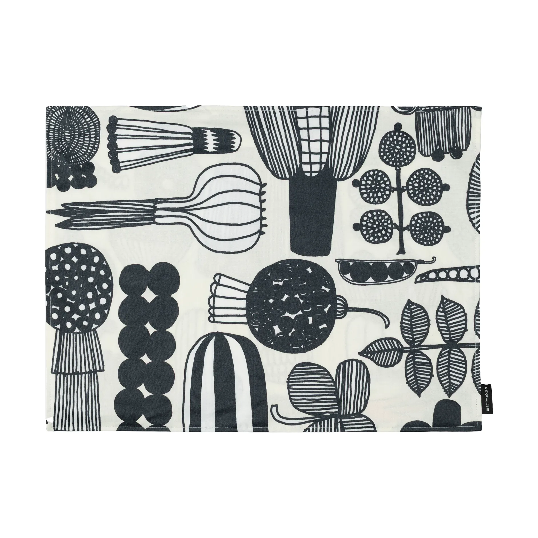 Gardener's best placemat 31x42 cm, White-black-orange Marimekko