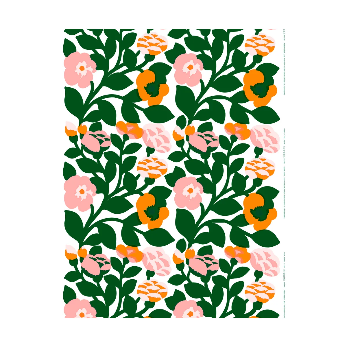 Marimekko Green green vinyl tablecloth Green-orange