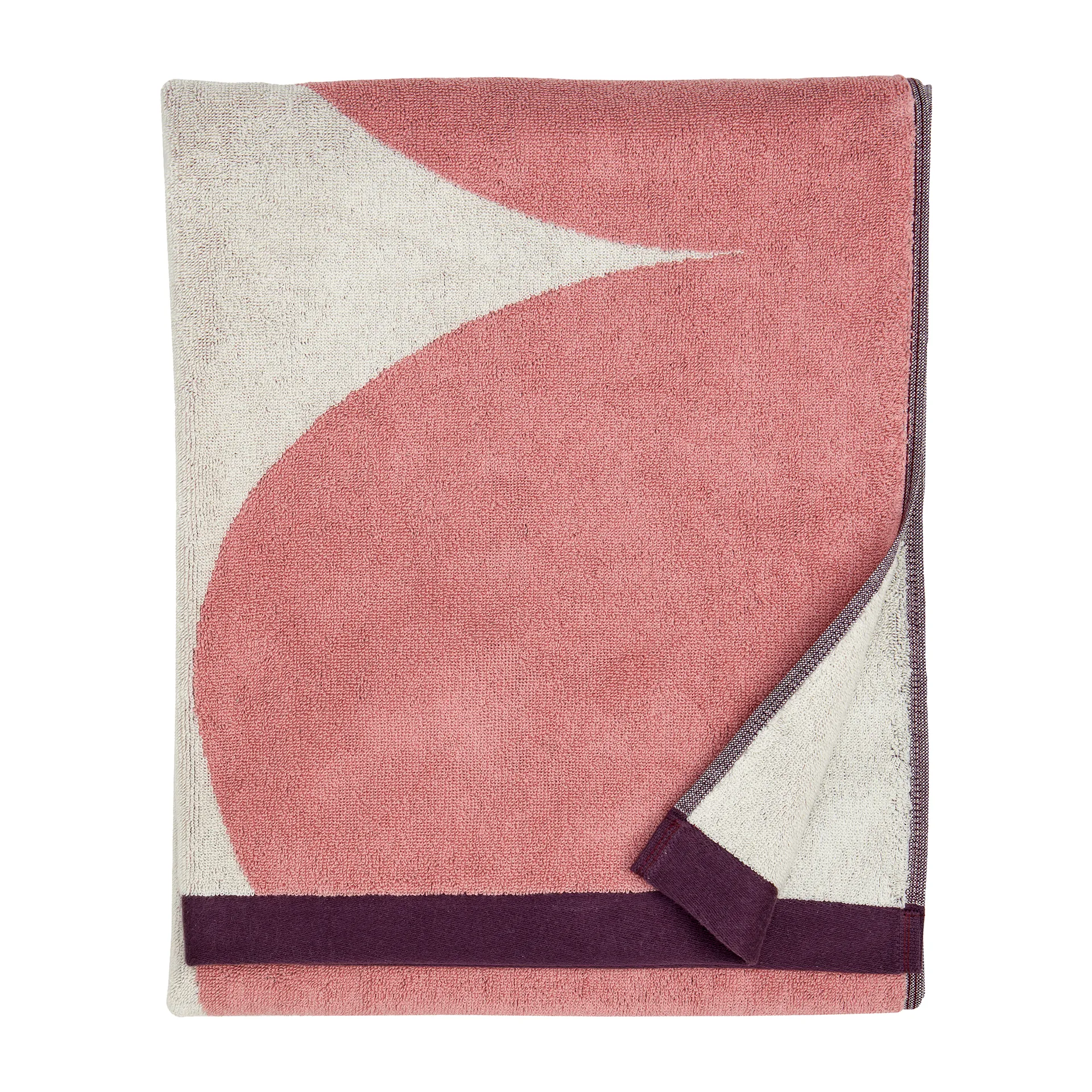Härkä bath towel 150x70 cm, white-pink-red Marimekko