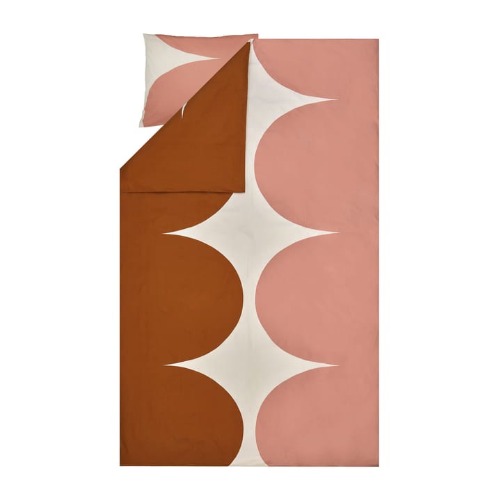 Härkä duvet cover 150x210 cm - White-brown- rose - Marimekko