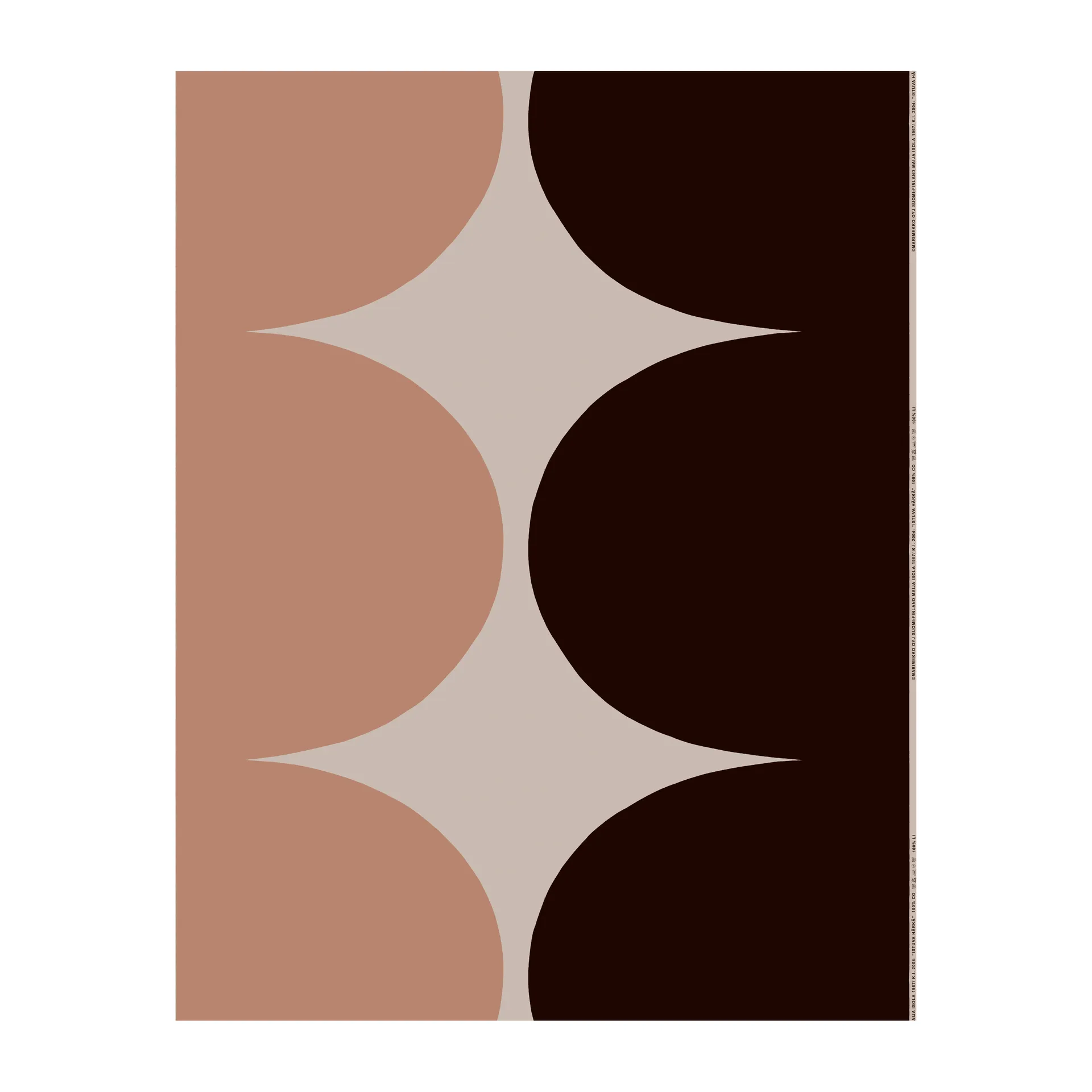 Härkä linen fabric, linen-burgundy-pink Marimekko