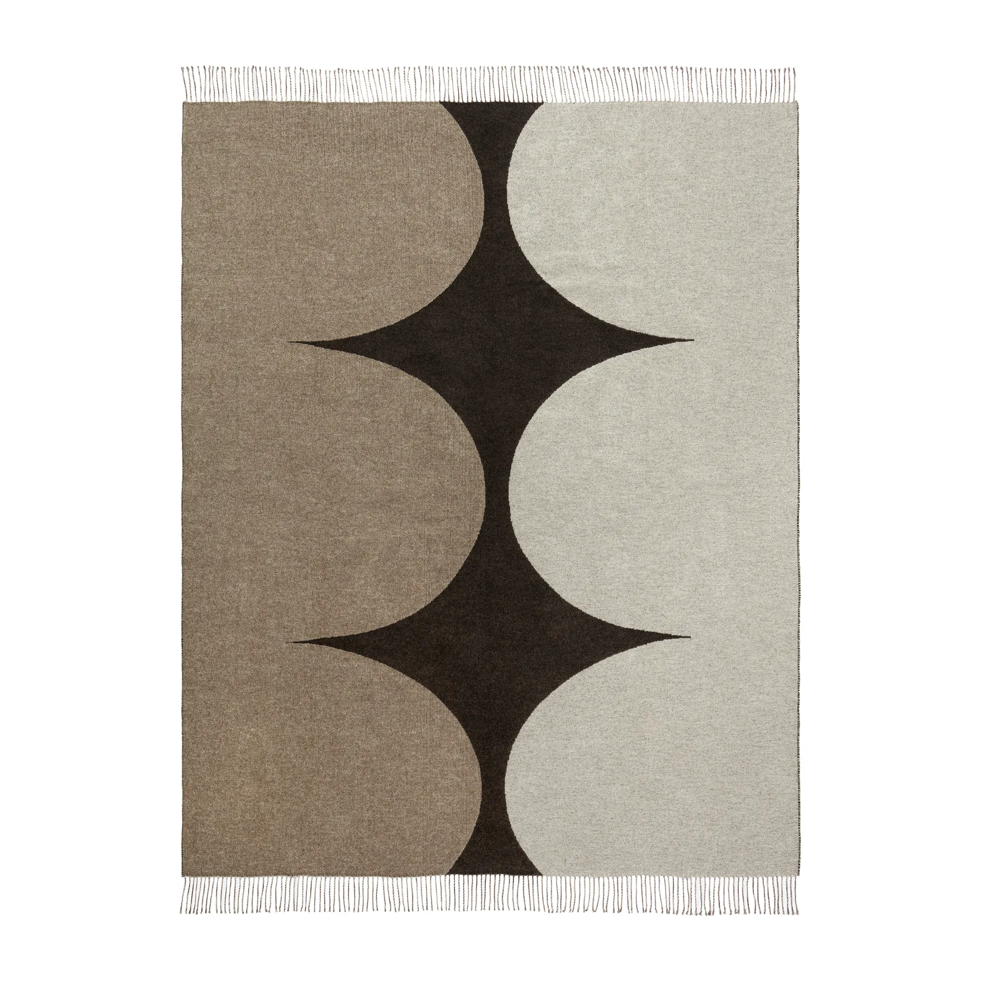 Härkä throw 170x130 cm, black-brown-beige Marimekko