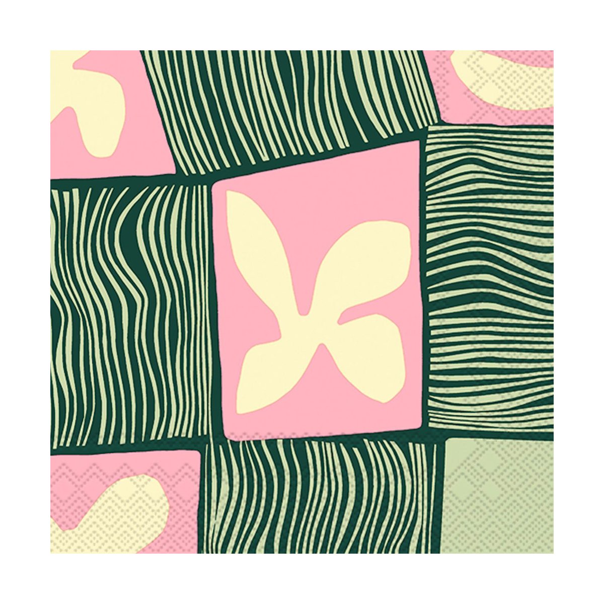 Marimekko Heights napkin 33x33 cm 20-pack Rose-Green