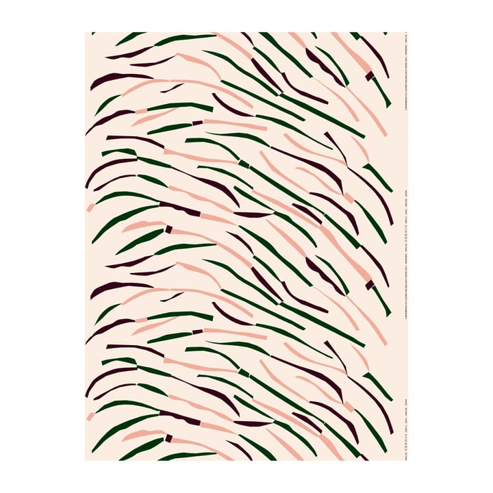 Heinikko unbleached cotton fabric, Cotton-red-dazzling-green Marimekko