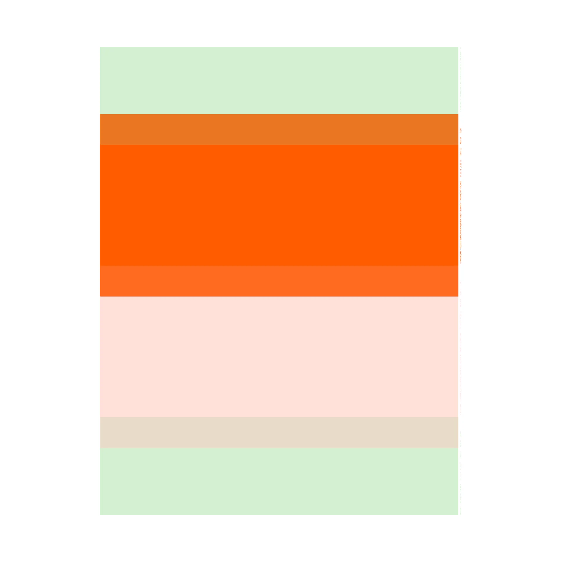 Hennika cotton fabric, Orange-light pink-sage Marimekko