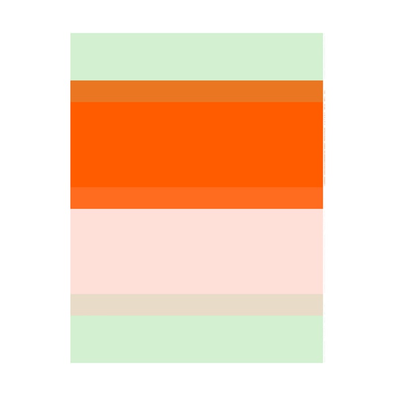 Marimekko Hennika cotton fabric Orange-light pink-sage