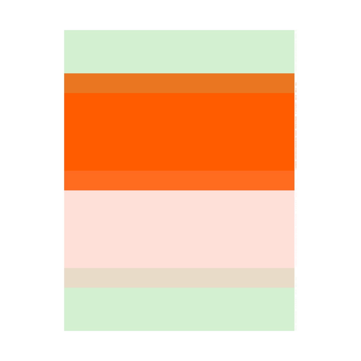 Marimekko Hennika cotton fabric Orange-light pink-sage