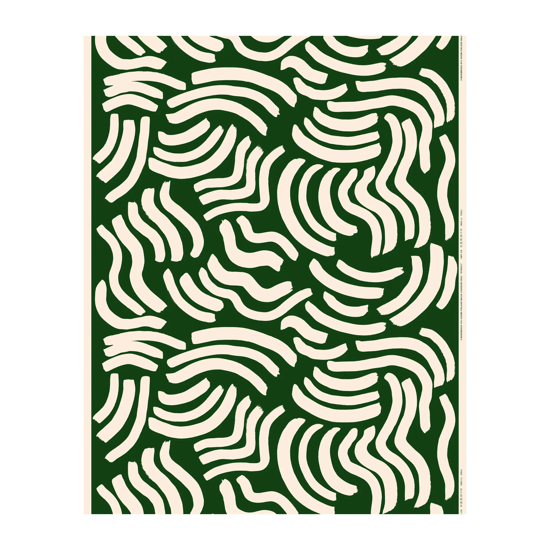 Hyräily wax tablecloth, Green-cotton Marimekko