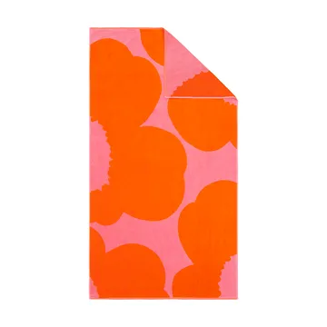 Iso Unikko bath towel - Pink-orange red, 100x180 cm - Marimekko