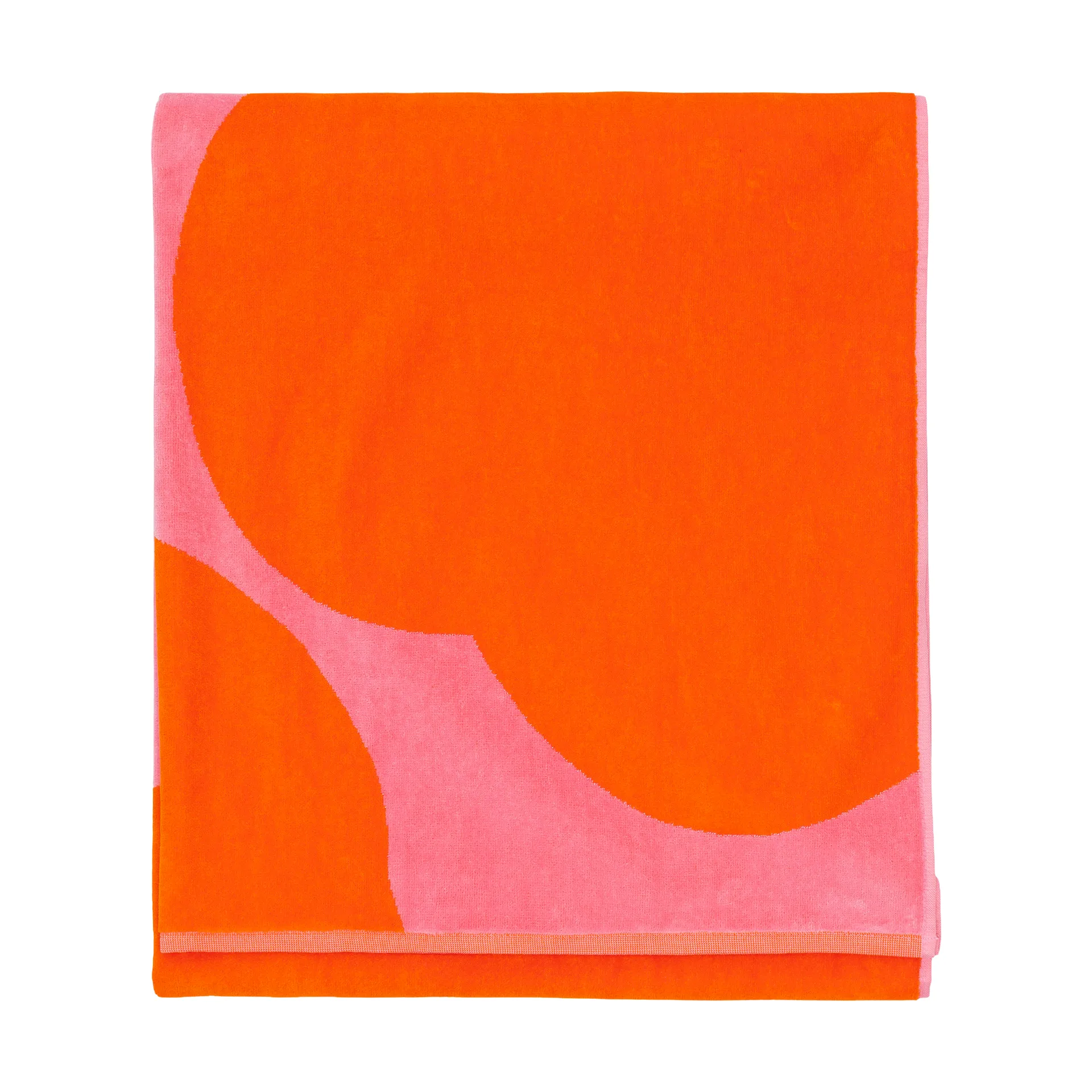 Iso Unikko bath towel, Pink-orange red, 100x180 cm Marimekko