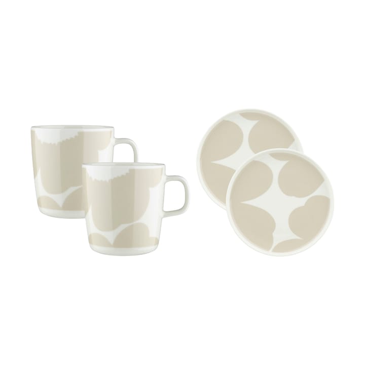 Iso Unikko breakfast set 4-piece - White-straw - Marimekko