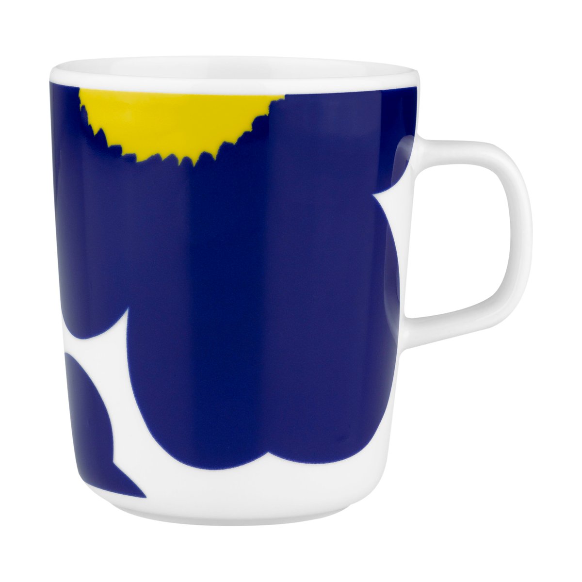 Marimekko Iso Unikko mug 25 cl White-d. blue-yellow
