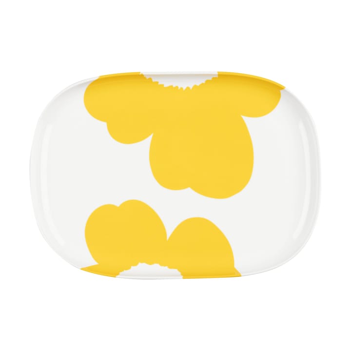 Iso Unikko serving platter 25x36 cm - White-spring yellow - Marimekko