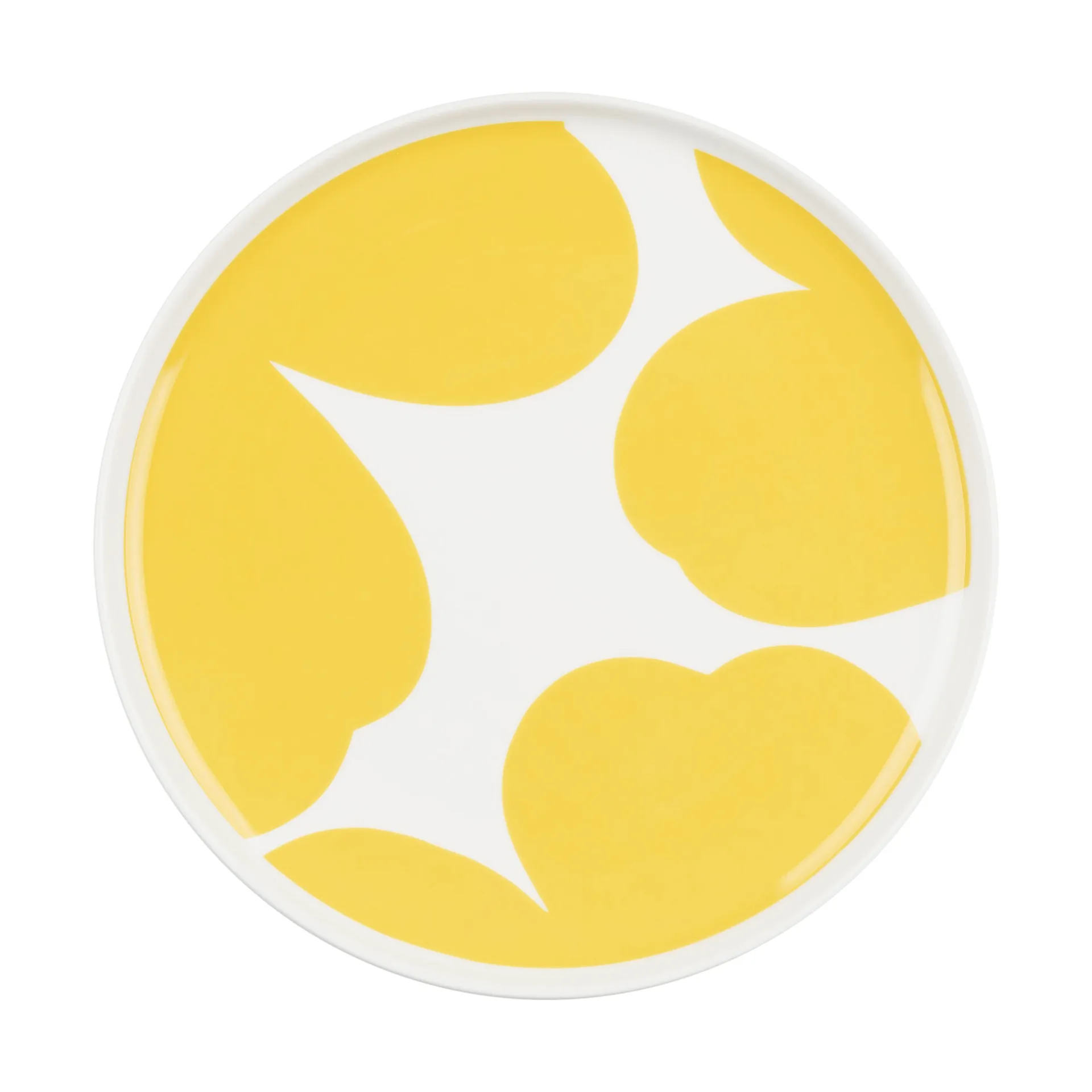 Iso Unikko side plate Ø20 cm, White-spring yellow Marimekko