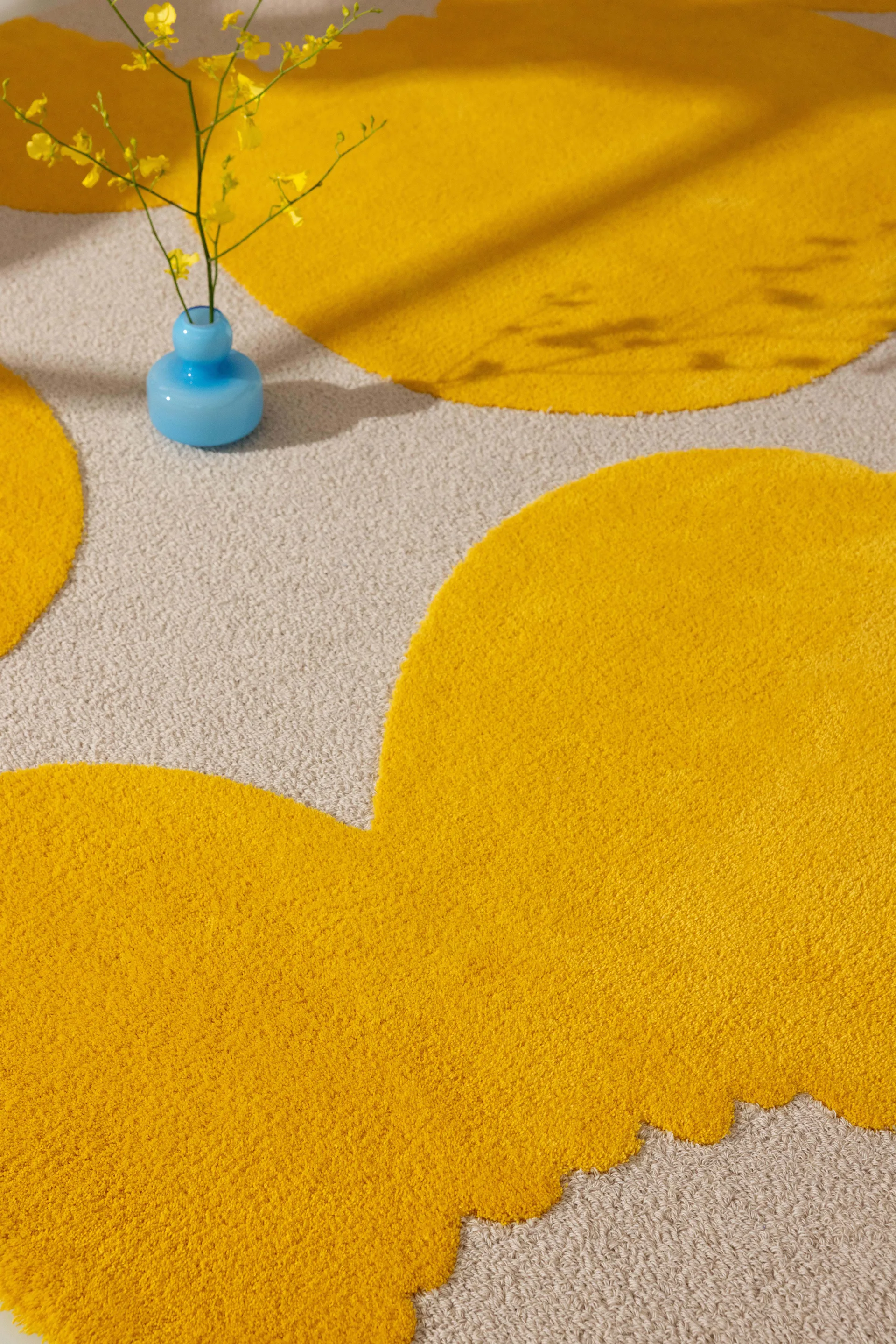 Iso Unikko wool rug, Yellow, 200x300 cm Marimekko