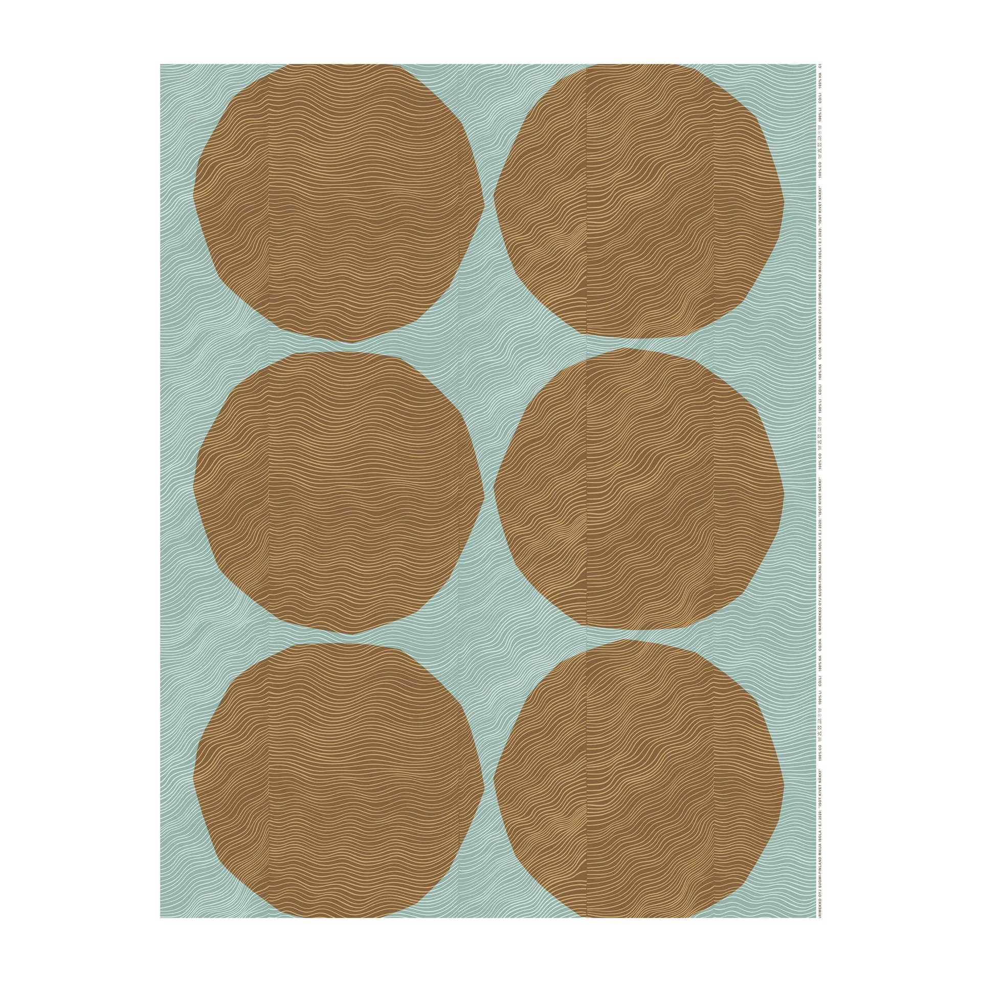 Isot Kivet Näkki fabric, grey green-brown Marimekko