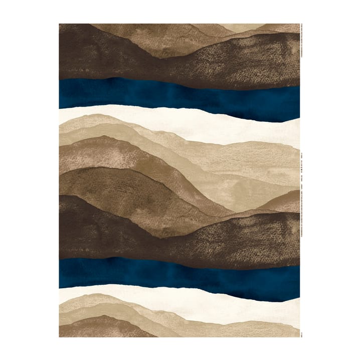 Joiku fabric - Brown-dark blue-beige - Marimekko