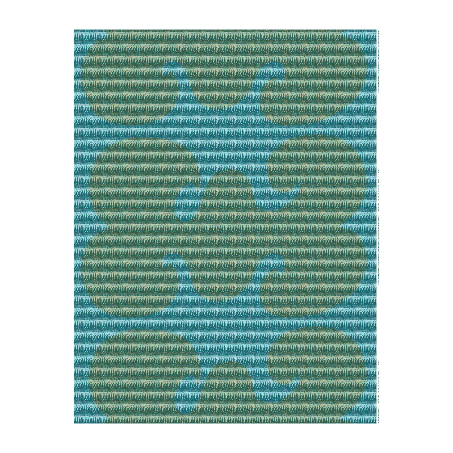 Jokeri Papajo fabric, Turquoise-beige Marimekko