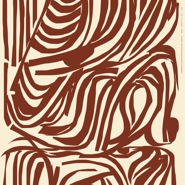 Jokuraita fabric cotton-linen - Beige-brown - Marimekko