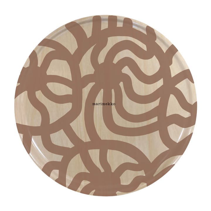 Joonas tray Ø31 cm, Brown Marimekko