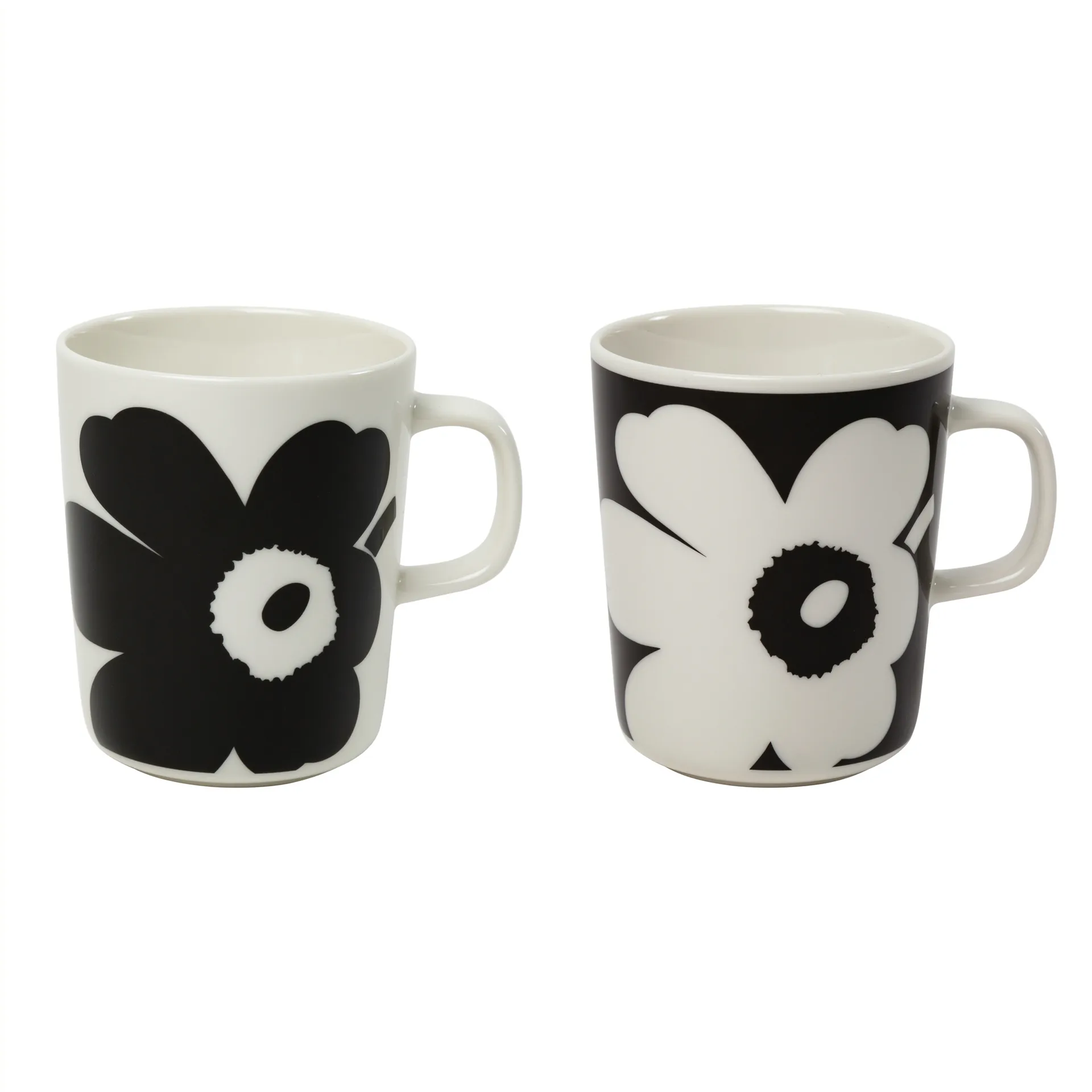 Juhla Unikko mug 25 cl 2-pack, black and white Marimekko