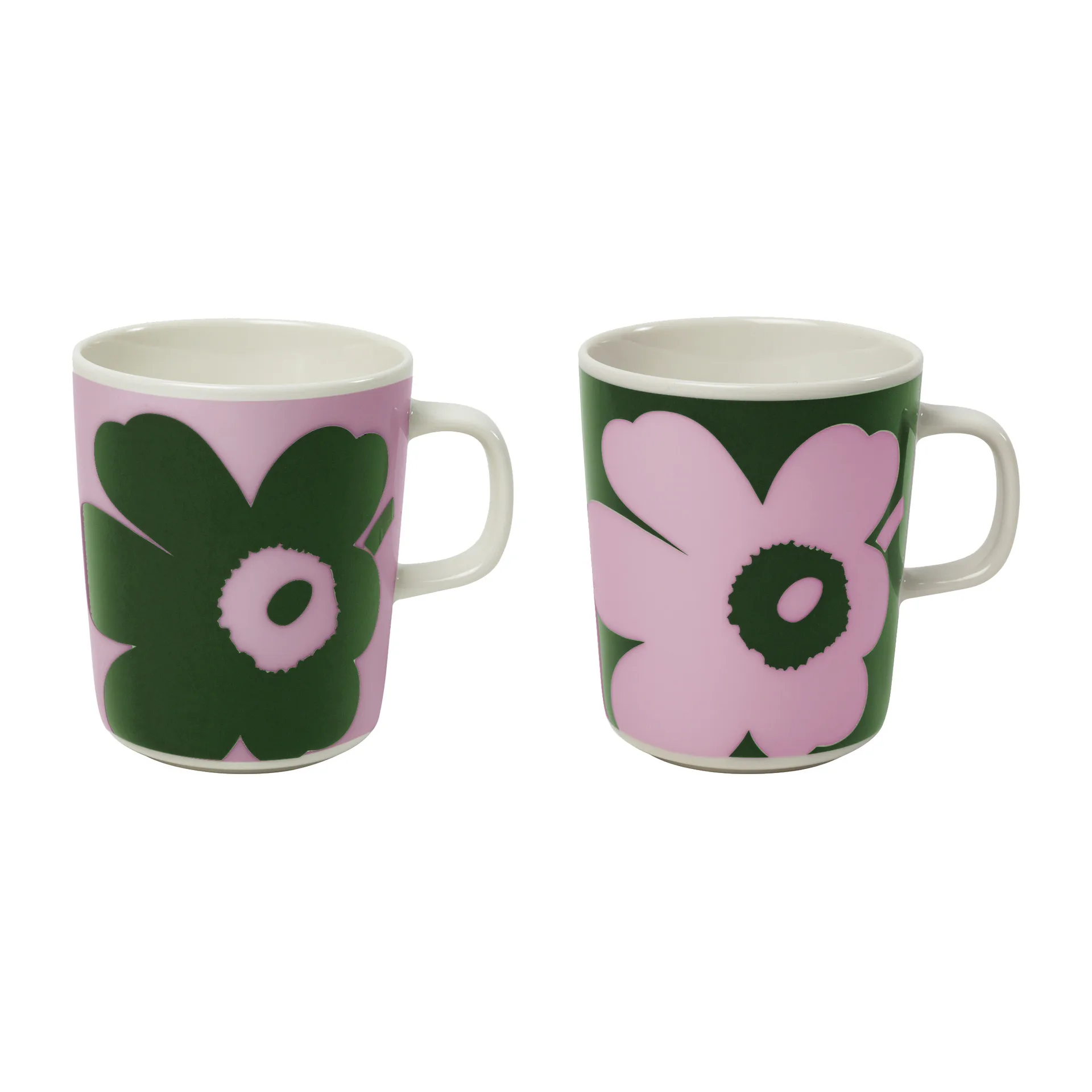Juhla Unikko mug 25 cl 2-pack, Pink-green Marimekko