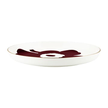 Juhla Unikko serving plate Ø32 cm - White-wine red-gold - Marimekko