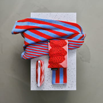 Kaksi Raitaa towel blue-red - 30x30 cm - Marimekko