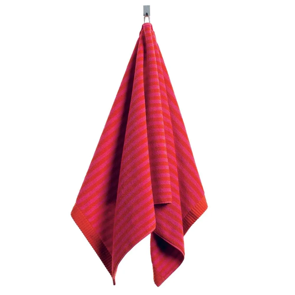 Kaksi Raitaa towel red, hand towel Marimekko