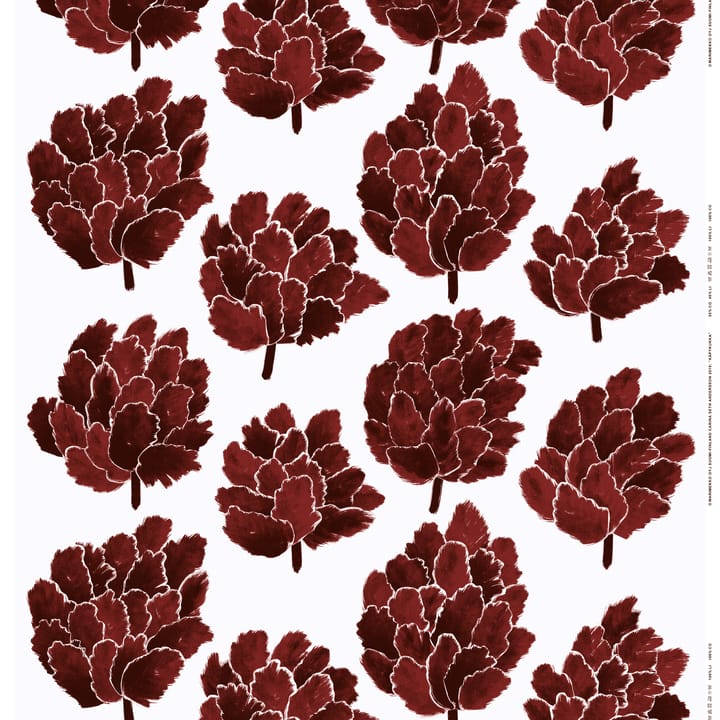 Käpykukka fabric - light grey-wine red - Marimekko